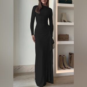 Elegant Black Long Sleeve Dress